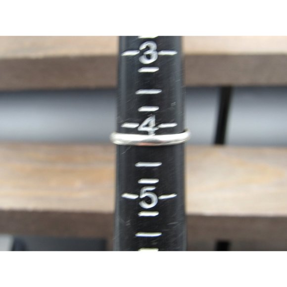 Size 4.25 Sterling Silver Turquoise Chip Inlay Leaf Band Ring Vintage Statement - Picture 6 of 8